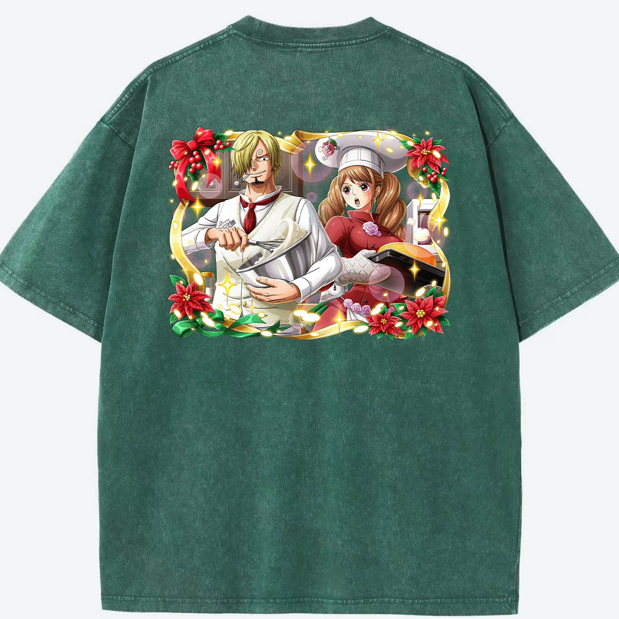 ワンピース サンジ ONE PIECE Sanji 綿100% ヴィンテージ風 半袖Tシャツ（背面プリント）